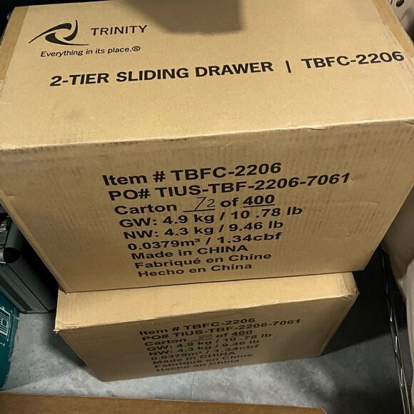 TRINITY | 2-Tier Sliding Drawer | Chrome New in box - Picture 3 of 4